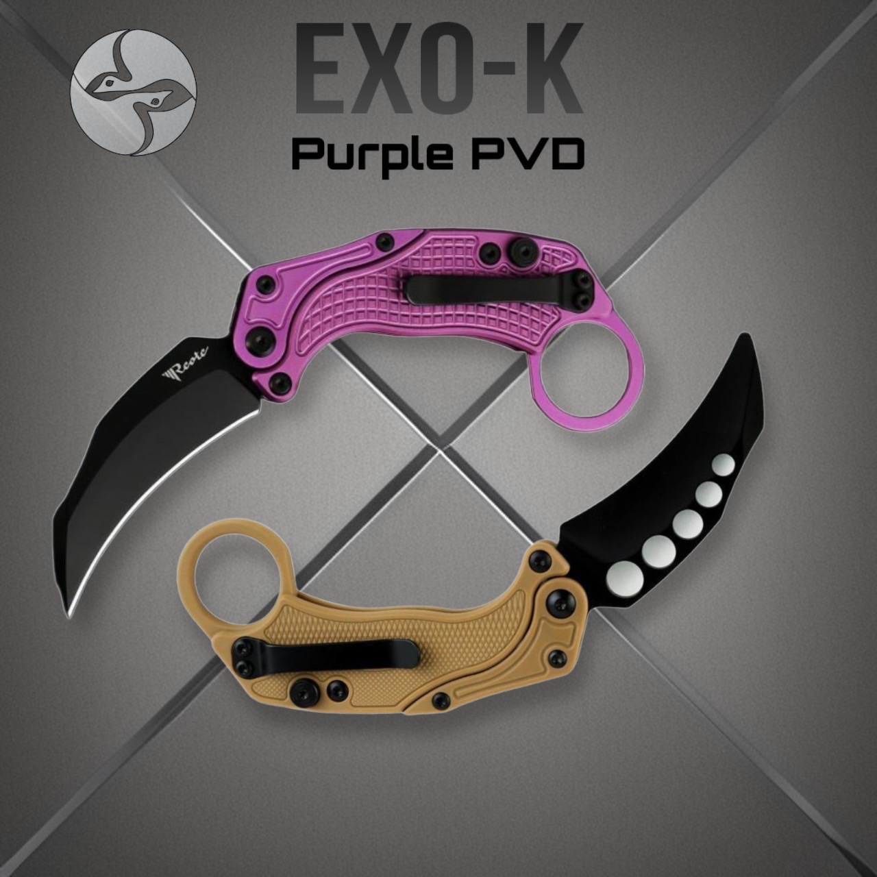 Reate EXO-K Karambit - Purple Aluminum - Black PVD - DLT Trading